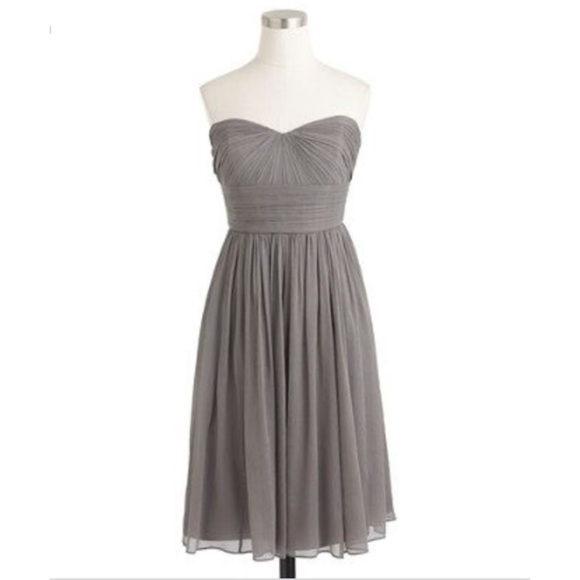 J. Crew Dresses & Skirts - J Crew Marabella Silk Chiffon Dress Graphite NEW
